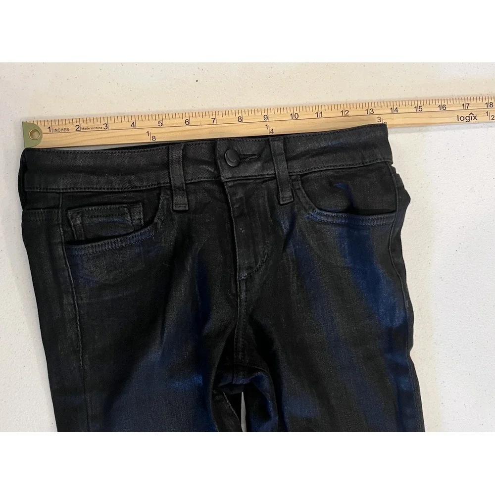 Joes Jeans Womens 25 Black‎ Wax Coated The Skinny Cotton Spandex